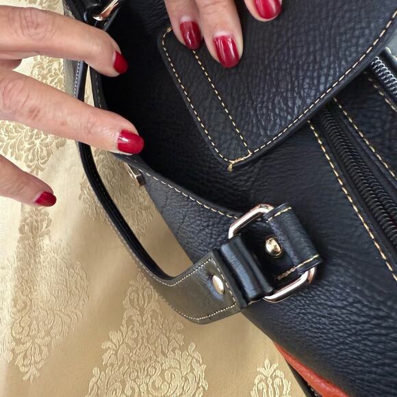 Color Block Accordion Multi Pocket Satchel Purse Mezon Handbags Like New - Picture 7 of 7